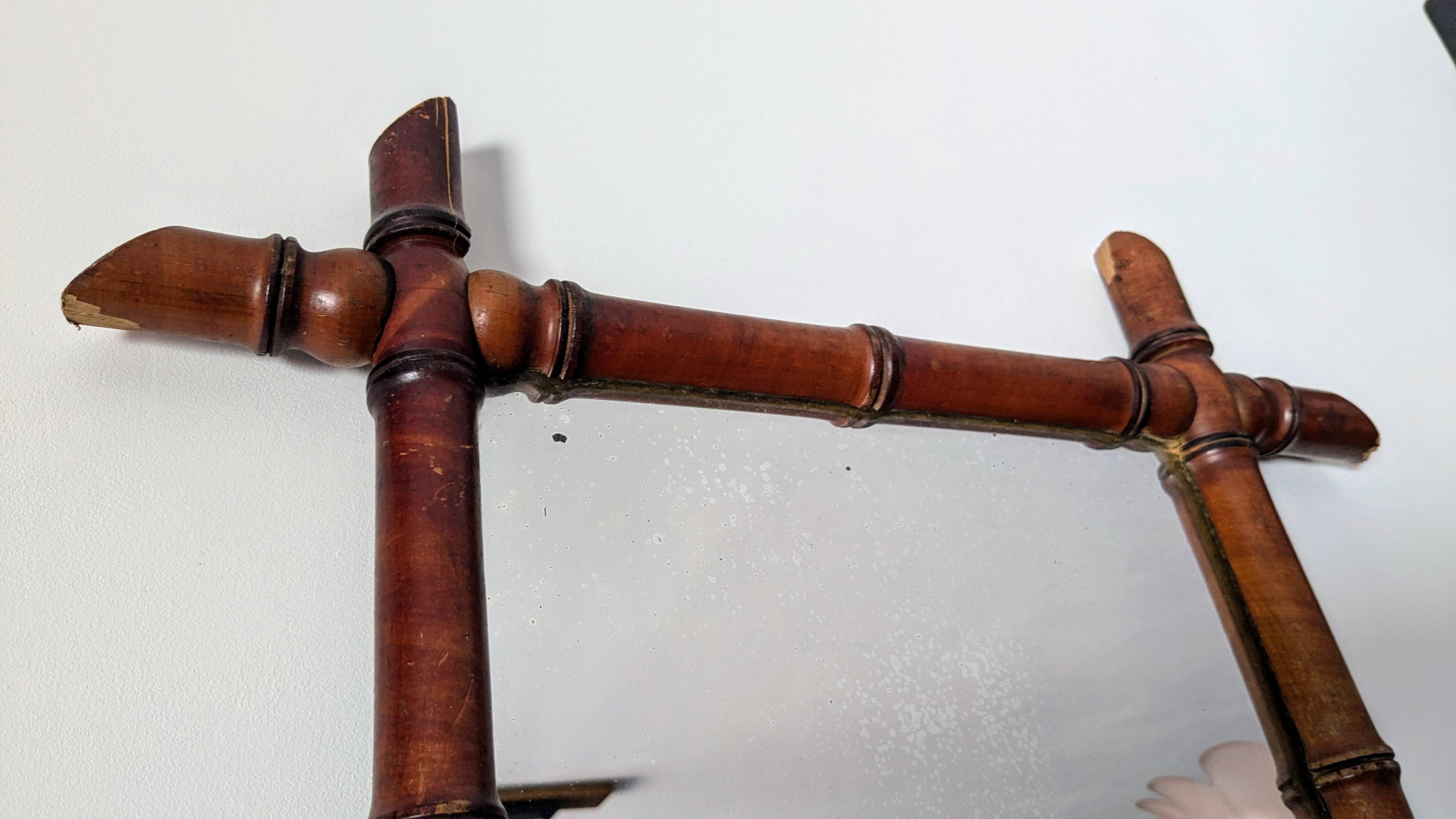 Vintage bamboo mirror 60 x 50 cm