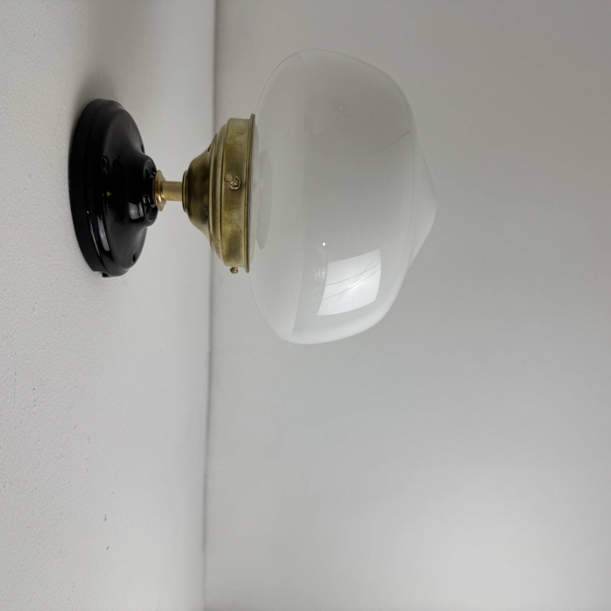 Pair of vintage opaline wall lights