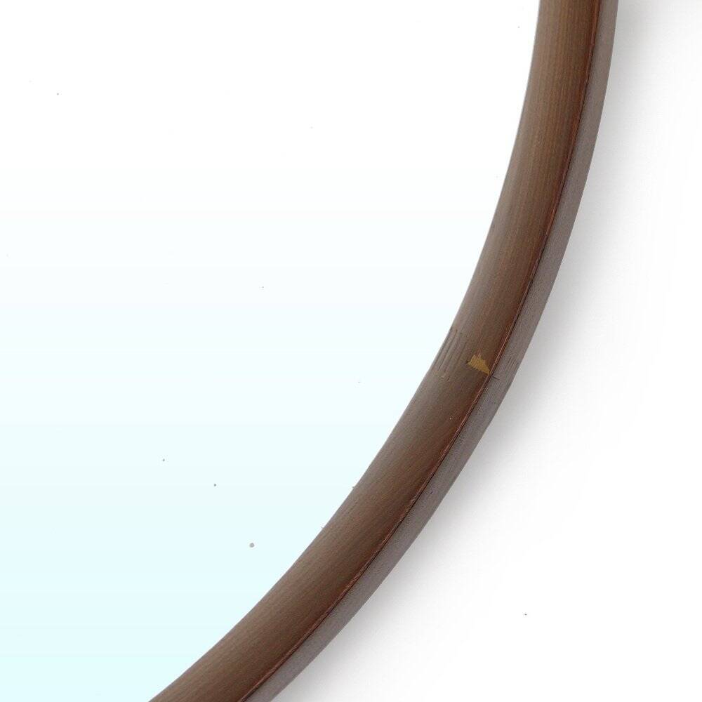 Round mirror with leather strap, 1960s