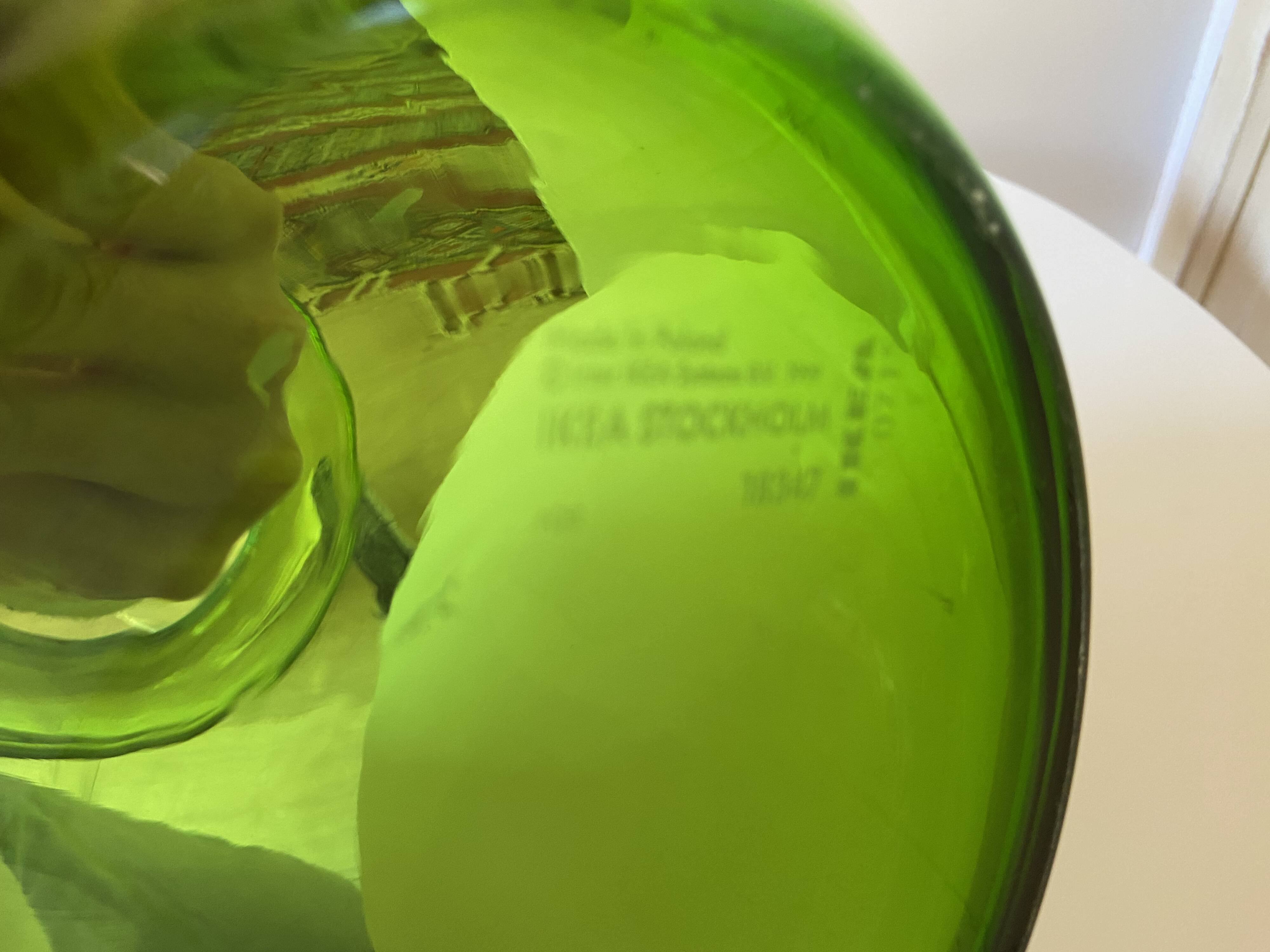 Large Ikea Green Glass Vase by Maria Vinka 1999