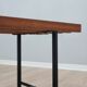 Mid-Century slatted teak bench with iron frame Italy 1950s