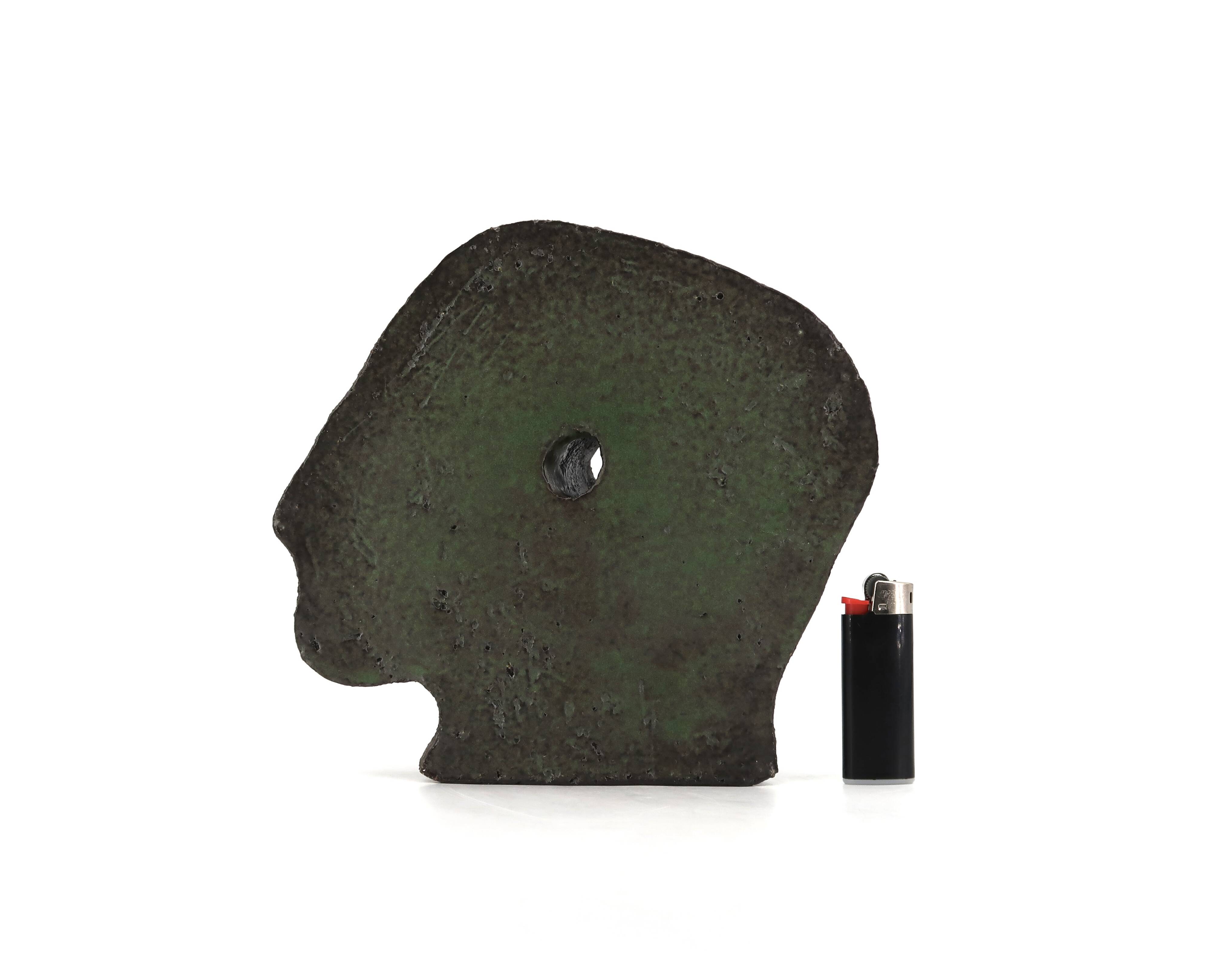 Ceramic sculpture in the form of a head by Salvatore Parisi