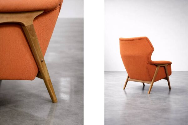 Fauteuil vintage Mid-Century Elm Wing Master par Thorbjörn Afdal pour Bruksbo