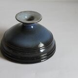 Blue ringed vase by Rogier Vandeweghe for Perignem Belgium, 1960s.