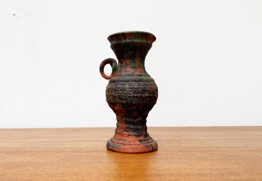 German brutalist carafe vase from the mid-century in the style of Gerhard Liebenthron, 1960s.