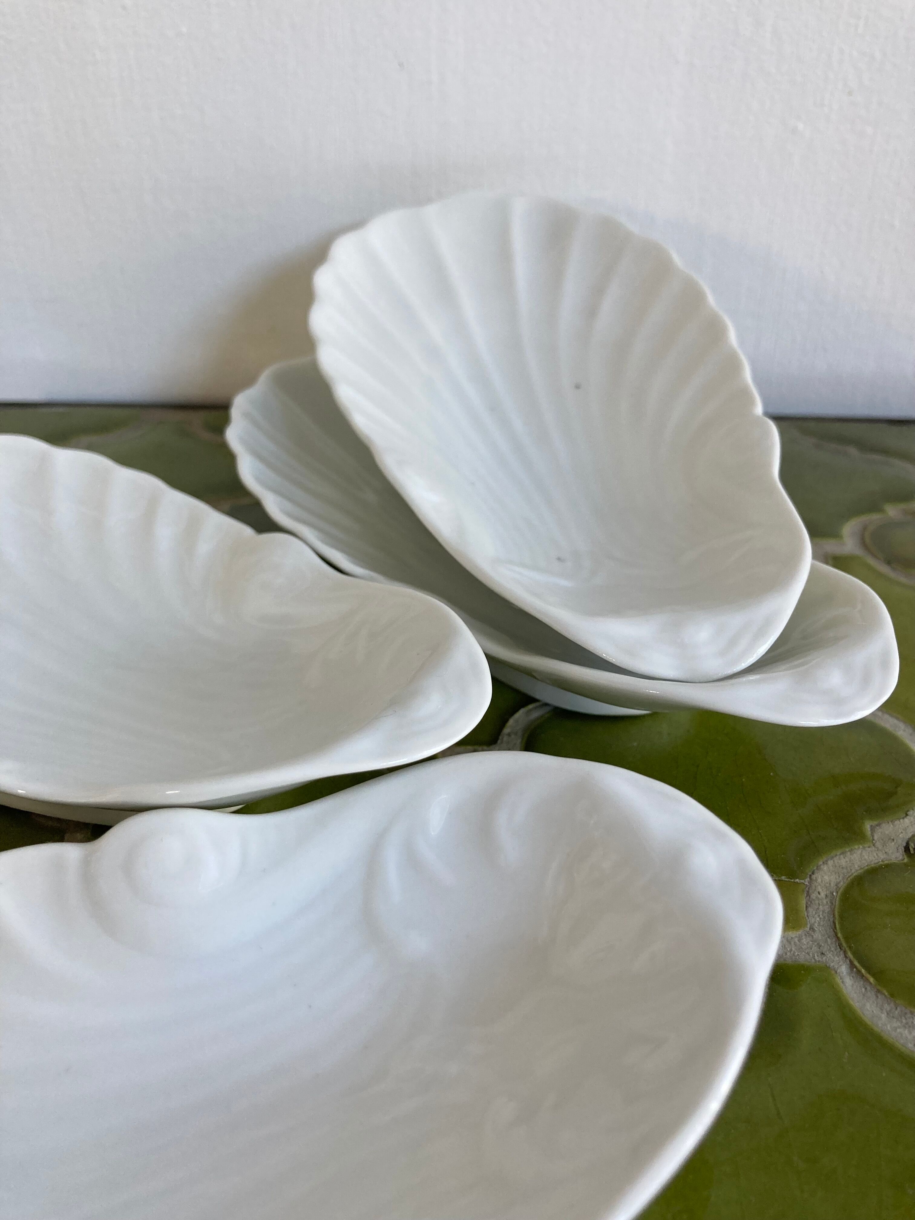 Antique porcelain cups scallops