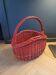 Red painted rattan basket