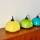 Suspension en opaline jaune mushroom design années 60-70