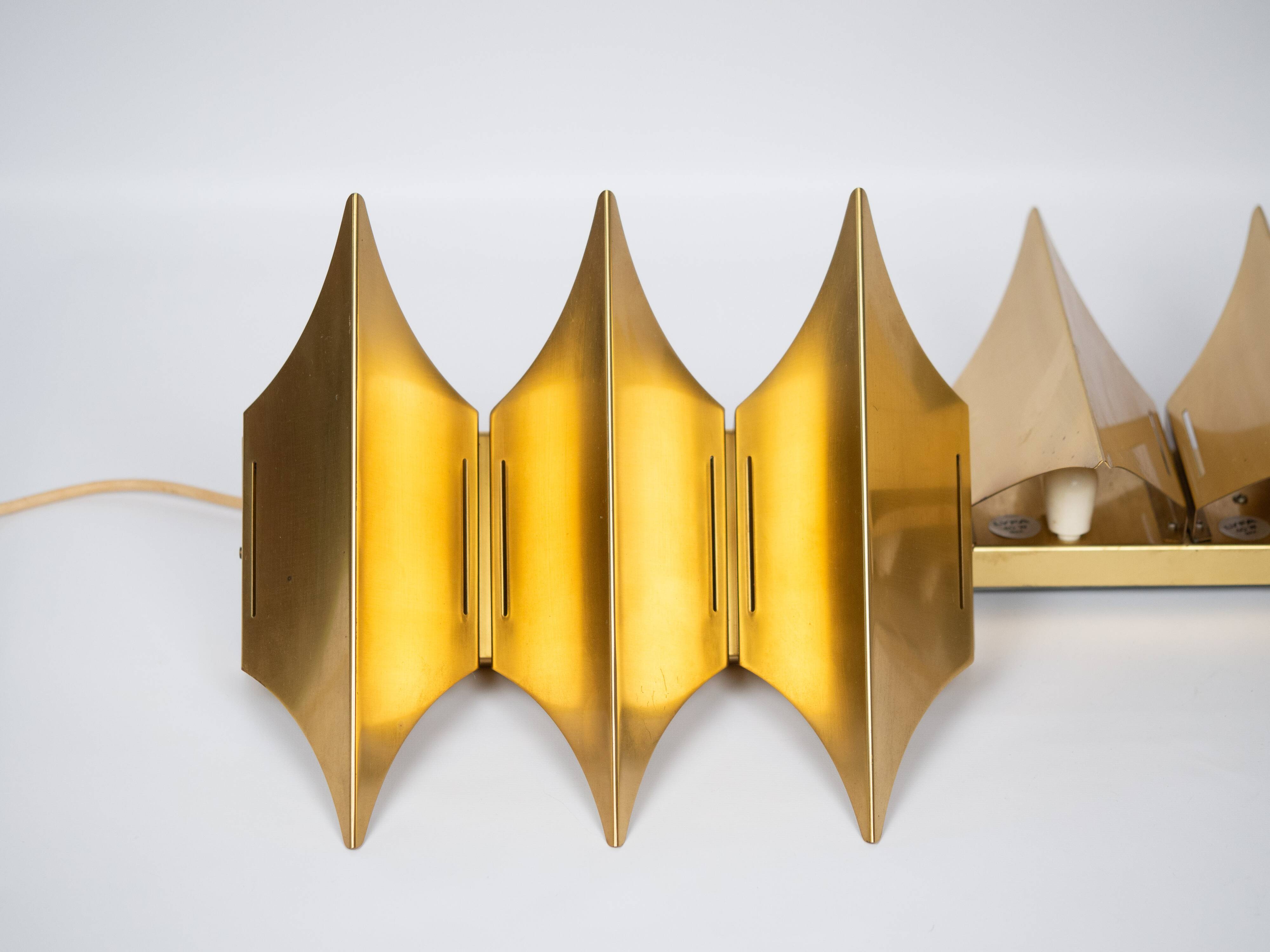 Paire de 2 appliques danoises Gothic 3 par Bent Karlby, Lyfa, années 1960