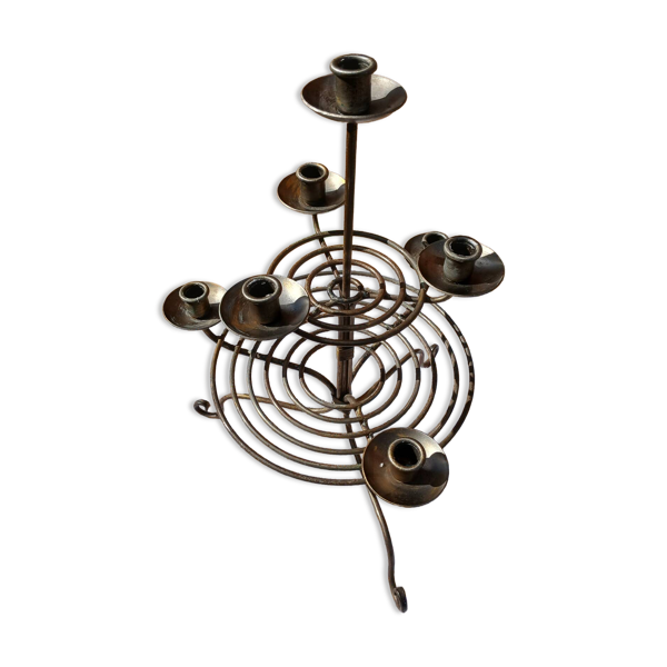 Chandelier en fer forgé 7 bougies