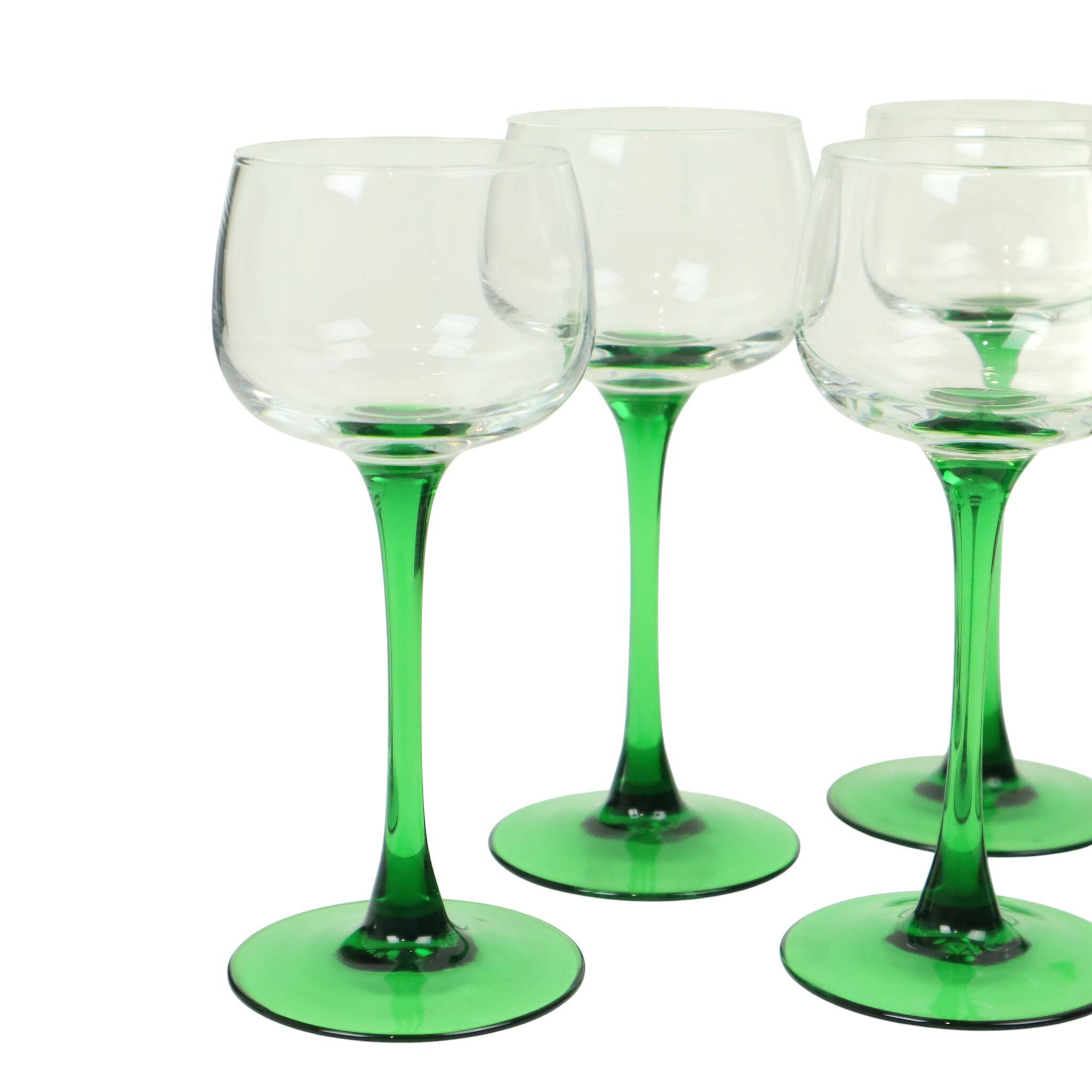 Lot de 10 verres à vin d'Alsace Vintage Luminarc Base Verte