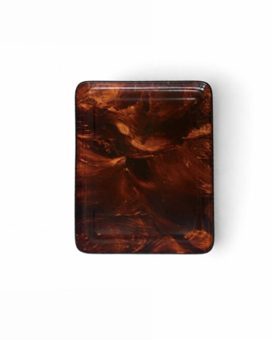Plateau écaille de tortue en lucite, Italie 1970