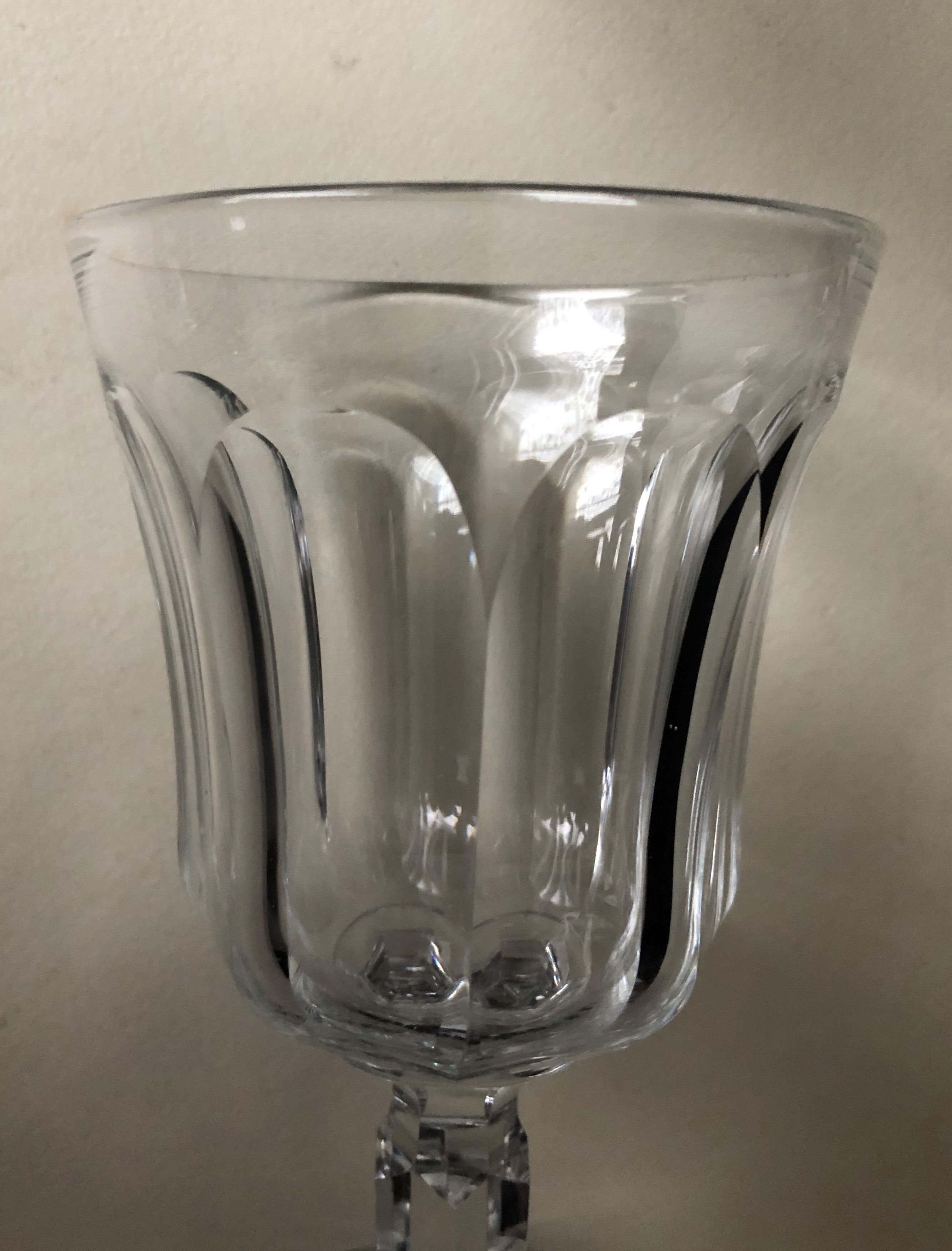 6 cut crystal water glasses