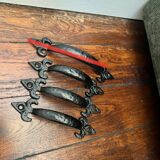 Black cast iron fleur-de-lys handles