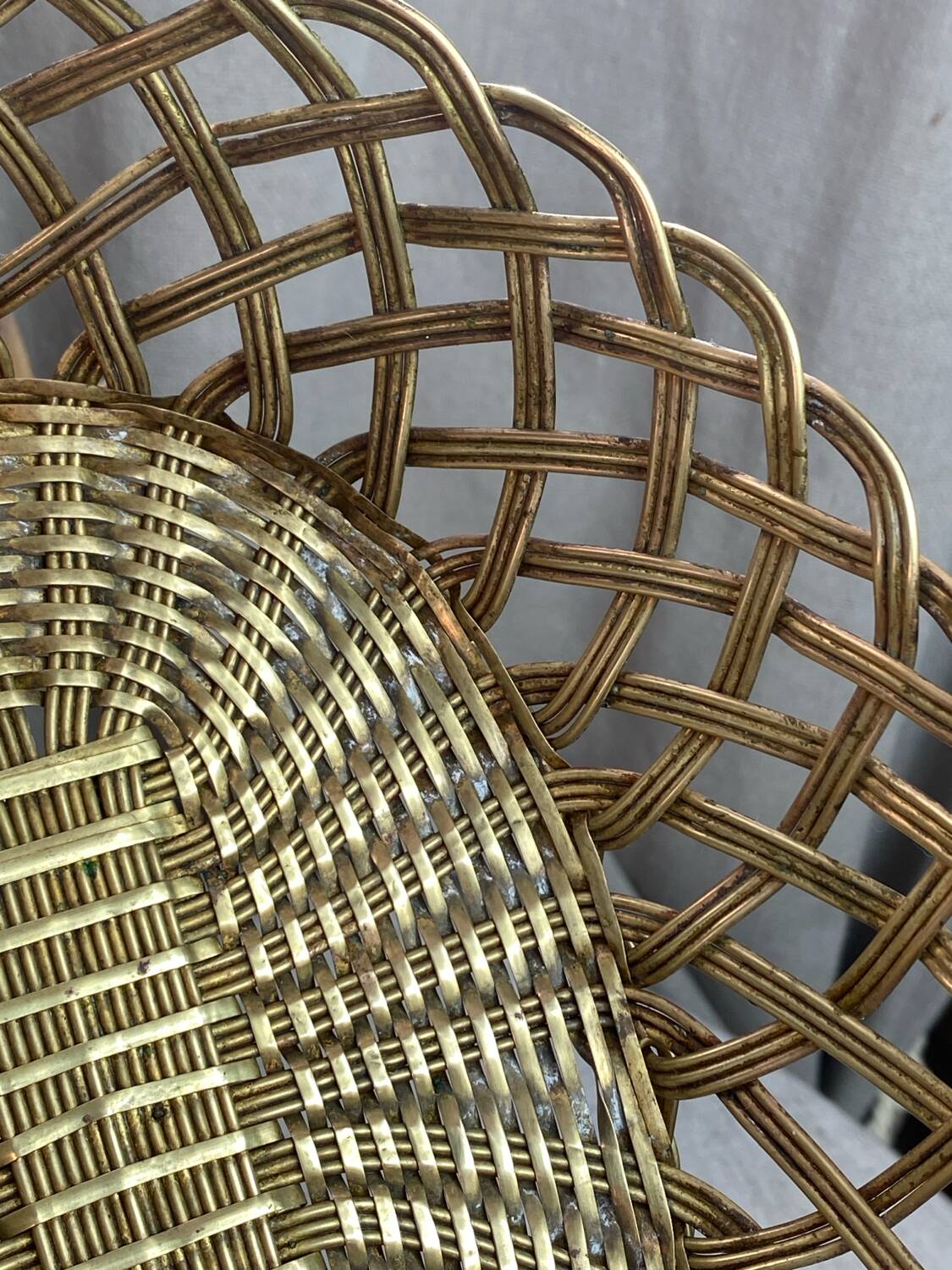 Brass woven basket