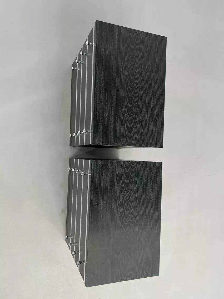 Pair of black and chrome 4-drawer chests of drawers