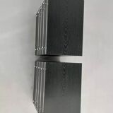 Pair of black and chrome 4-drawer chests of drawers