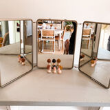 Miroir barbier triptyque