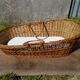 Former Couffin Bed Baby Wicker Braided With Anses - Vintage Matelas