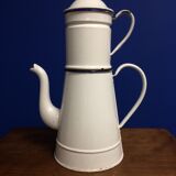 Enamelled kitchen coffee maker, ladle holder, spice jars set