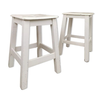 Paire de tabourets carrés