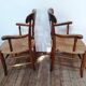 Pair of armchairs paillé and wood style Directoire