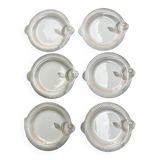 6 flat plates with Fish pattern and shape, Digoin Sarreguemines