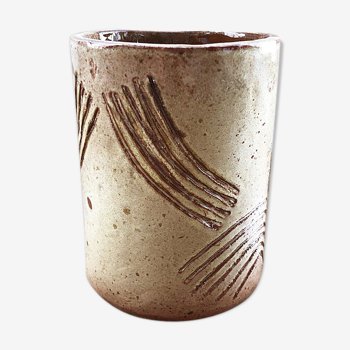 Graphic sandstone vase 50s
