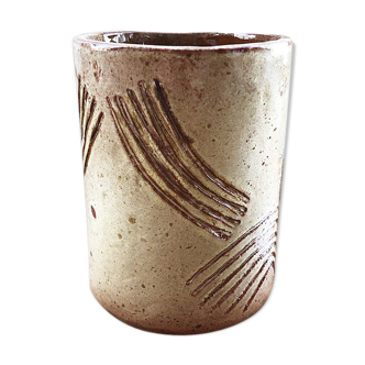 Graphic sandstone vase 50s