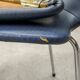 Set of Four Vintage Kitchen Chairs, Night Blue Leatherette with Chrome. 60s
