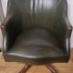 Fauteuil de bureau cuir vert.tournant.