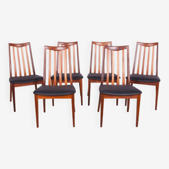 Leather and Teak Dining Chairs by Leslie Dandy for G-Plan, 1960s, Set of 6