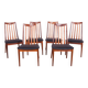Leather and Teak Dining Chairs by Leslie Dandy for G-Plan, 1960s, Set of 6