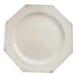 Creil and Montereau plates, 19th century, Perle model, ivory / set of 2