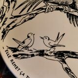 Assiette corbeau humoristique gien