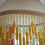 Satin glass suspension with bangs