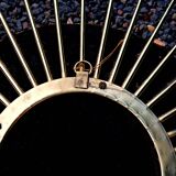 Miroir Soleil Sunburst œil de sorcière en laiton doré mid-century années 60