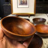 Set of 12 wooden bowls