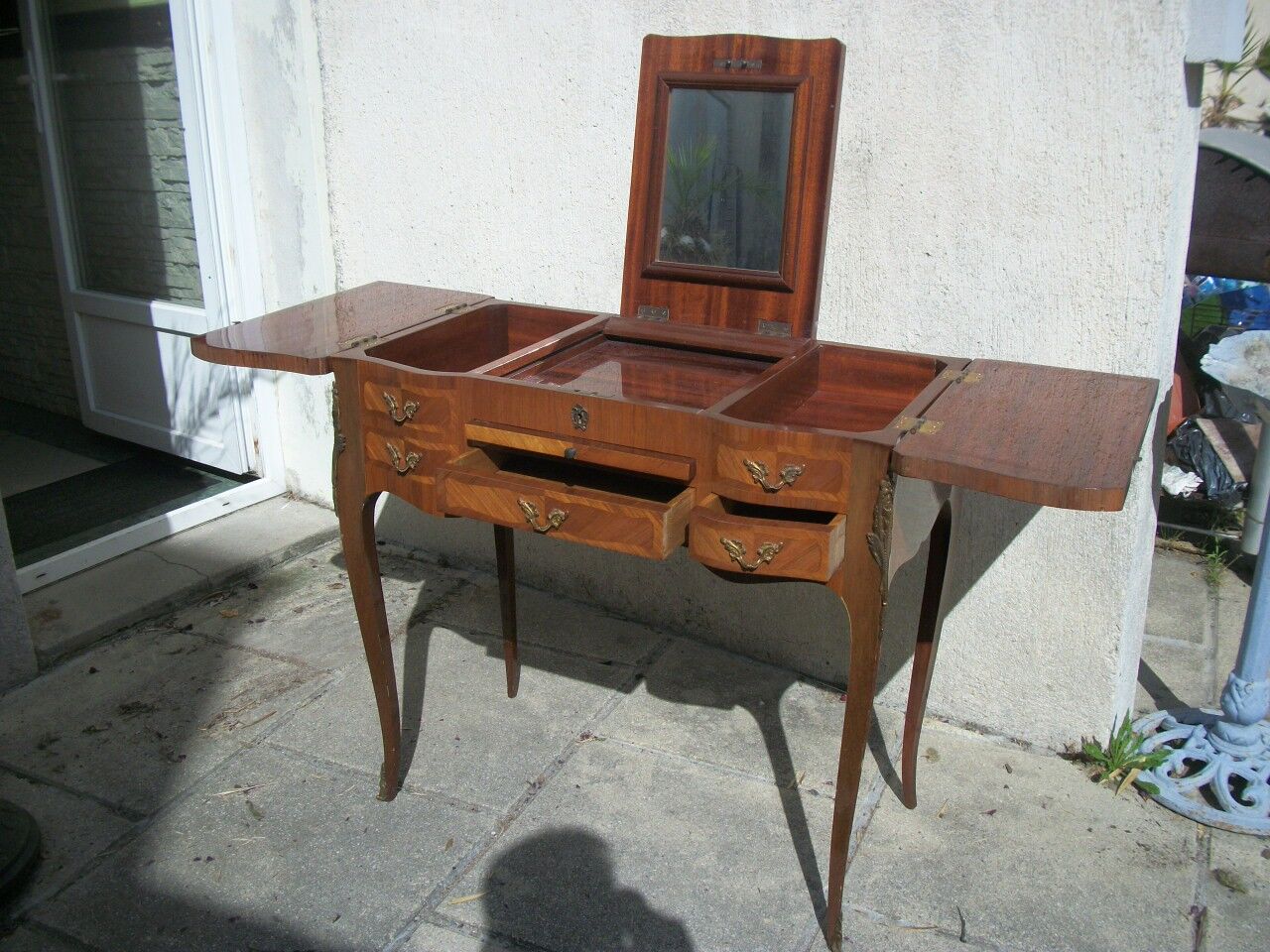 Inlaid and bronze dressing table