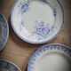 Set of 4 blue mismatched plates 2