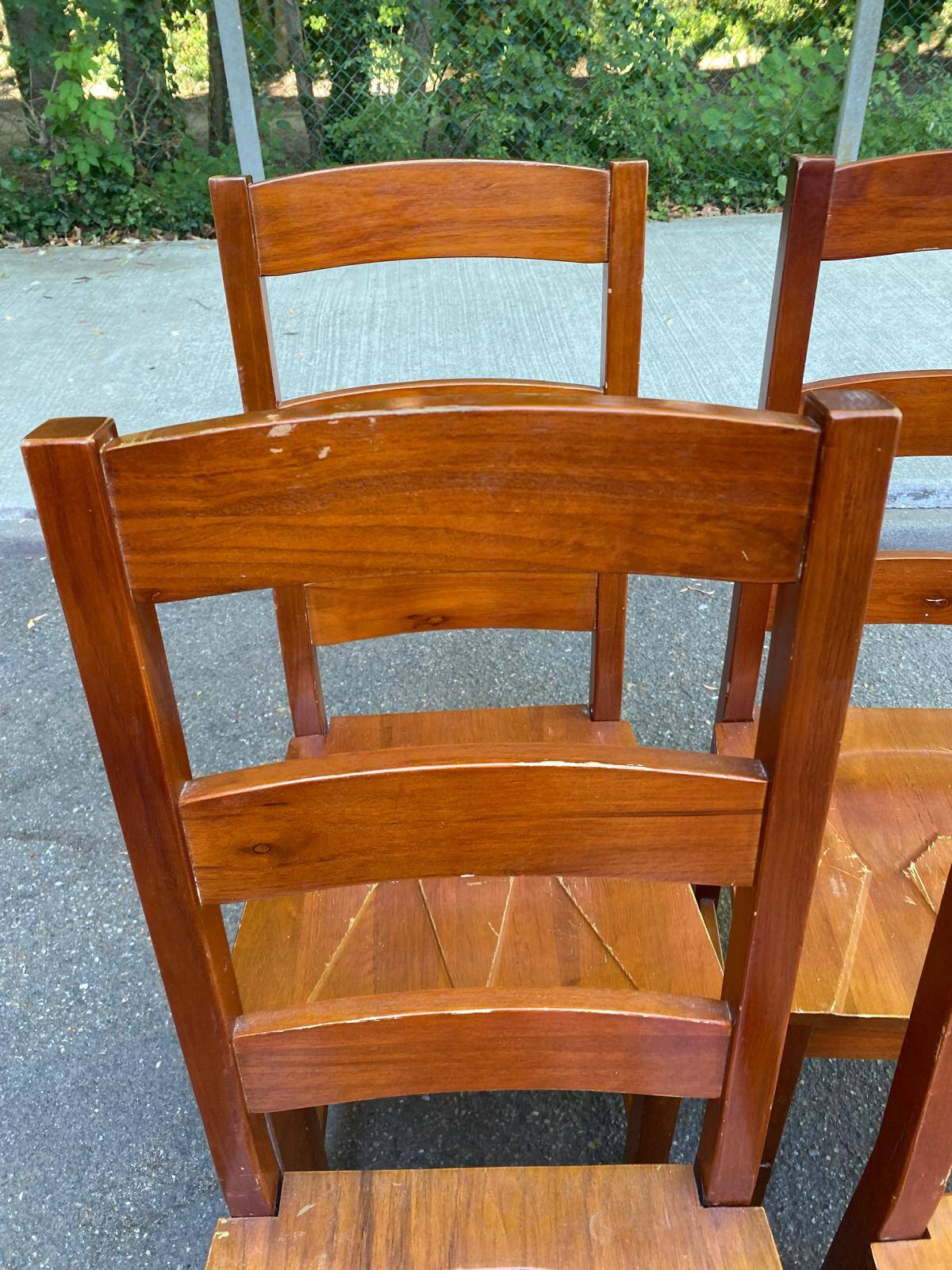 4 solid wood dining chairs in modern country style