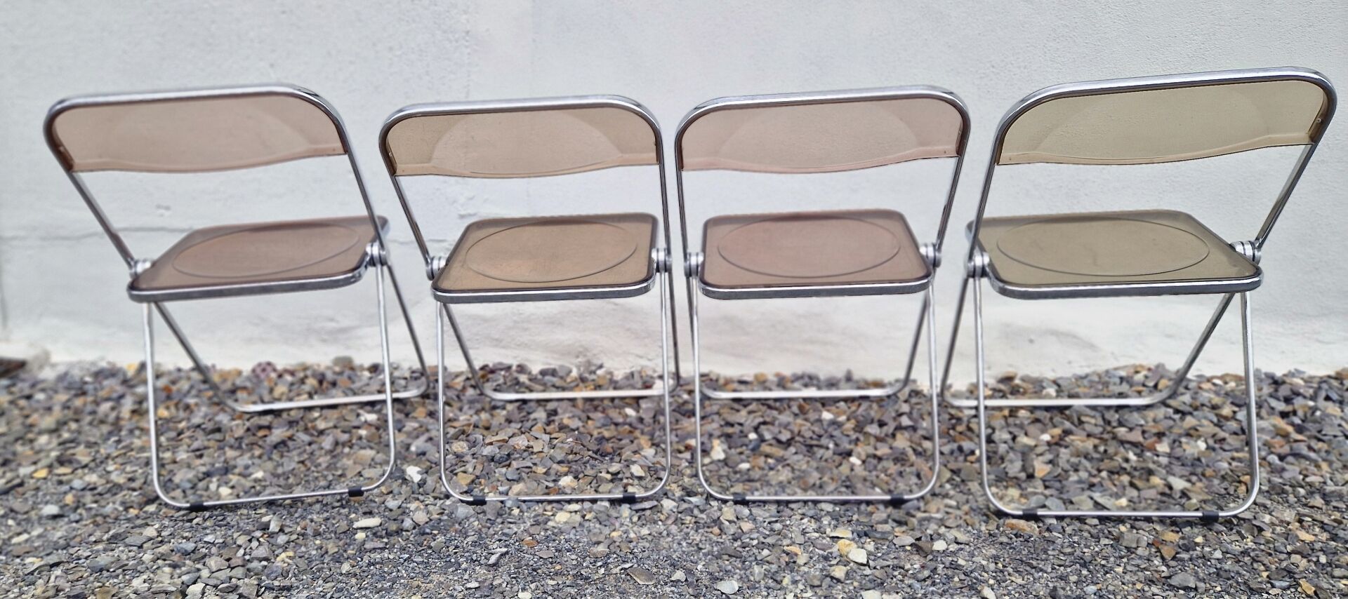 Set of 4 Plia chairs by Piretti for Castelli