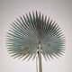 Monumental Valenti table lamp with fan palm leaf in bronze and brass, 1970s