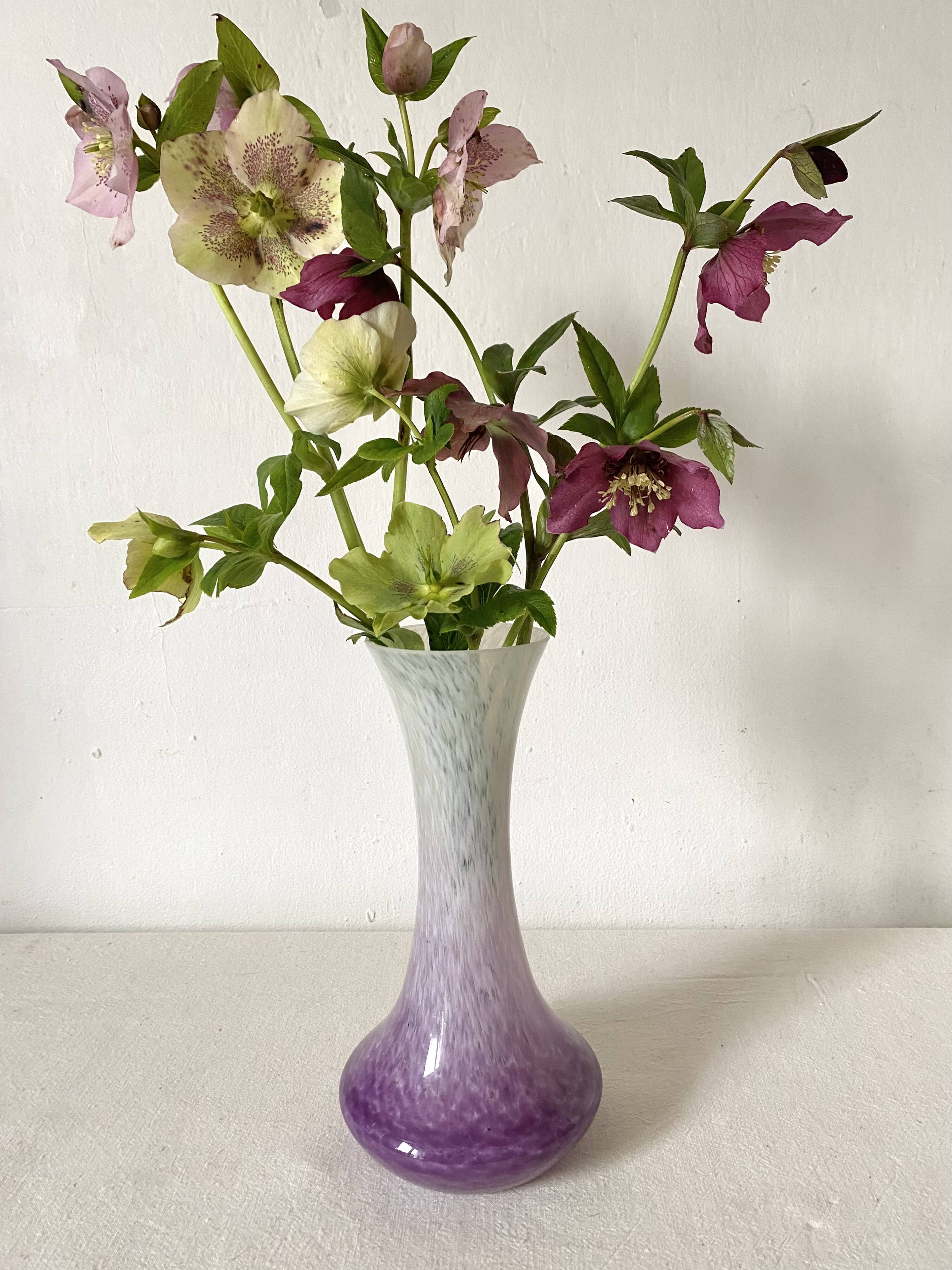 Antique speckled vase in Clichy glass