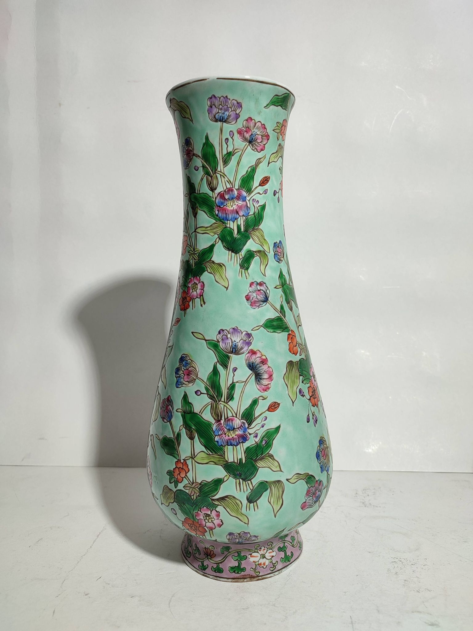 Potiche and vase chinese porcelain qing 19th family green celadon