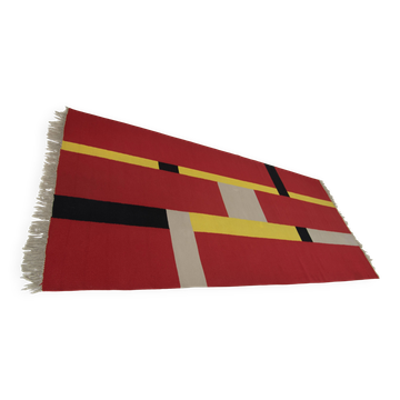 Rare Bauhaus Geometric Carpet, 1940s