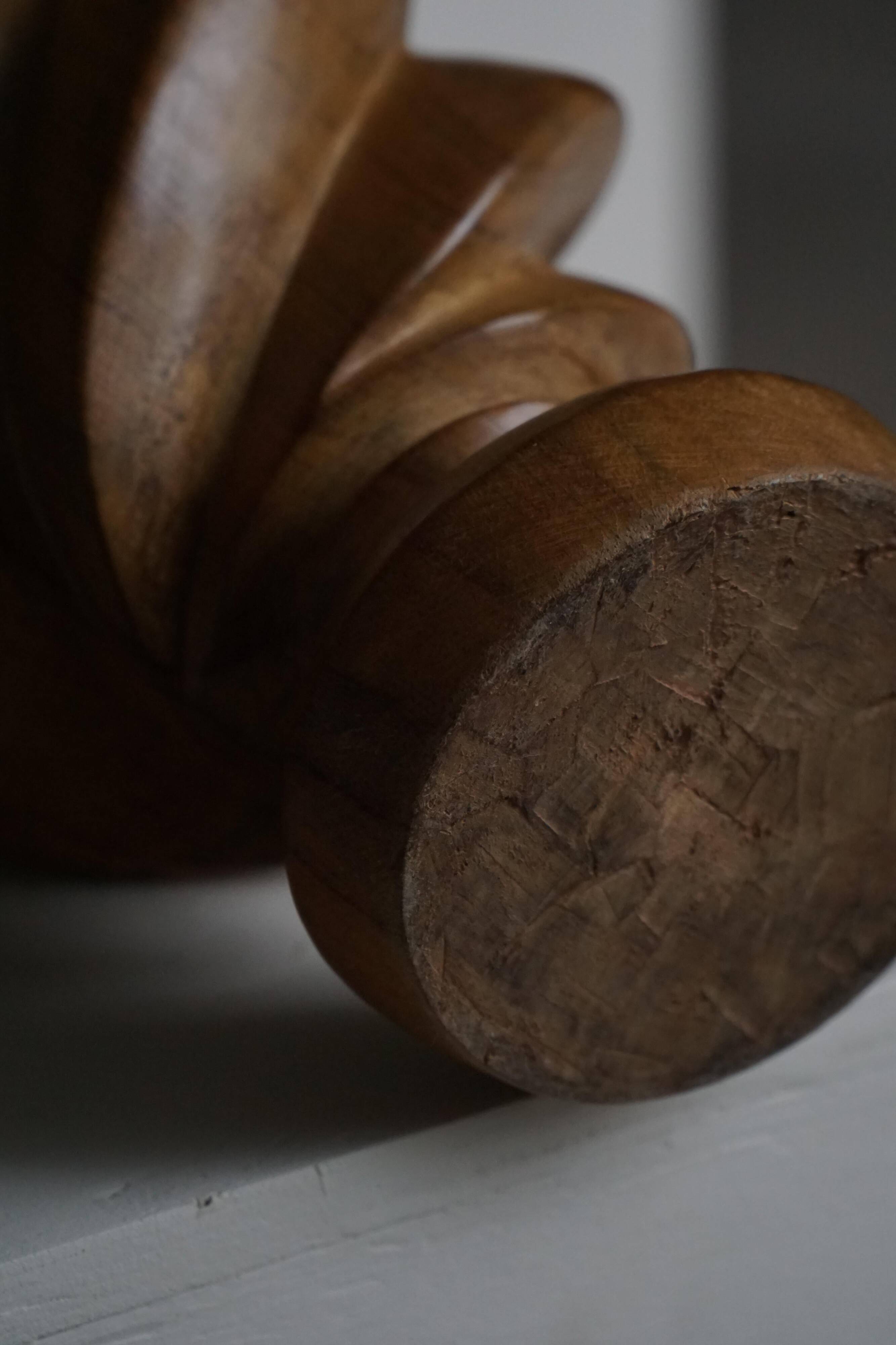 Scandinavian decorative wooden vase from the mid-20th century, 1960s.