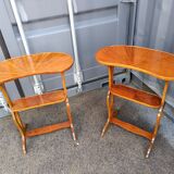 Pair of bedside tables in antique marquetry Louis XVl