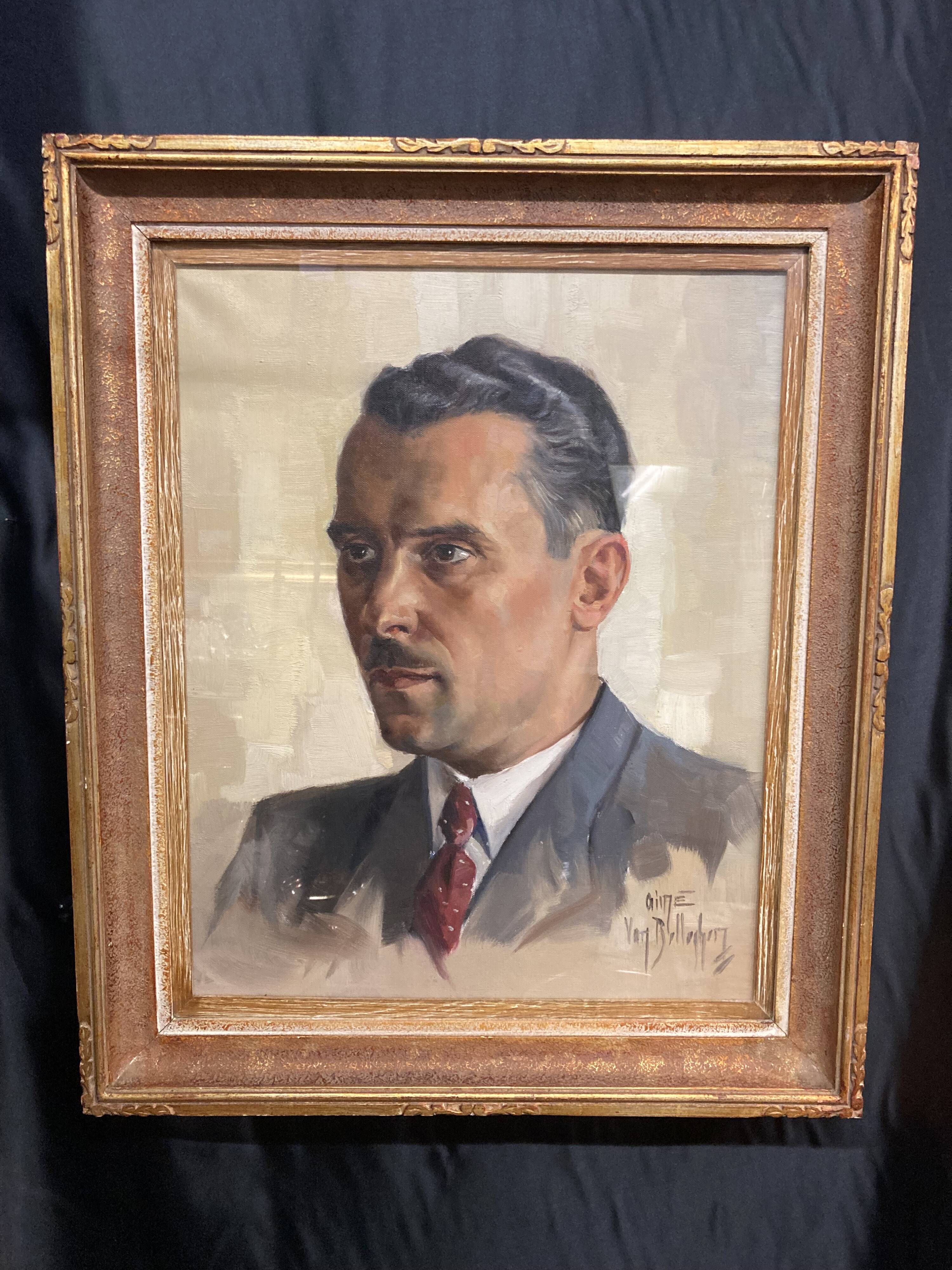 Aimé VAN BELLEGHEM (1922-1996), Portrait of René Brondel, oil on canvas