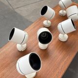 Mid-century German Space Age wall lamps or ceiling lights by Arnold Berges for Staff Leuchten, 1970s, set of 7.